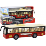 LEAN Toys Battery Powered Bus Lights Sounds Red City 1:16