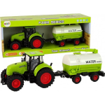 LEAN Toys Tractor With Big Wheel Trailer Green Farm