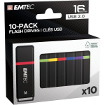 Emtec 16GB K100 USB 2.0 Multicolour 10 pack
