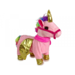 LEAN Toys Mascot Interactive Horse Pink Golden Wings Music