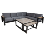 Evelekt Set FELINO corner sofa, 2 tables, black