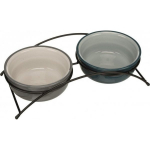 TRIXIE Trixie Ean on Feet bowl set, 2 � 1.6 l/ o 20 cm, petrol/ light petr.