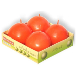 PROVENCE Candles Ball Orange 4pcs 5.5x5.5x5.5cm