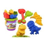 LEAN Toys Sand Set, Bucket, Spatula, Rake, Molds, Dinosaurs