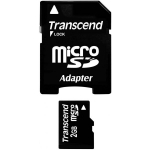 Transcend Micro SD Card 2GB + Adapter