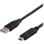 Deltaco USBC-1005 USB-C to USB-A 1.5m Black