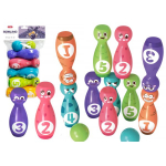 LEAN Toys Bowling Set Smiley Balls Colored 10pcs