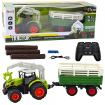 LEAN Toys Agricultural Tractor With Trailer And Grapple Remote Controlled RC 2.4