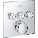 Grohe SmartControl Thermostat 3 Valves Square Chrome