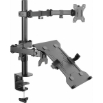 EQUIP Articulating Dual Arm Monitor Laptop Desk Mount Bracket 650119