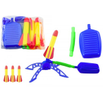 LEAN Toys Foam Rocket Launcher Pump Set Blue Garden
