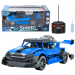 LEAN Toys Remote Control Car RC 1:20 Lights Smoke Effect Blue