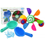 LEAN Toys Rotating Bath Toy Colorful Bowls Two Spoons