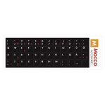 Mocco Keyboard stickers waterproof Black/ Red ENG / EE