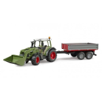 Bruder Fendt Vario 211 with front loader and side trailer, model vehi