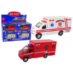 LEAN Toys Ambulance Rescue Vehicle Friction Drive 2 Colours