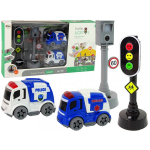 LEAN Toys Set of Cars with Traffic Lights and Road Signs