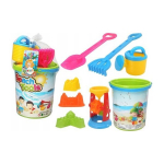 LEAN Toys Sand Toy Set, Bucket, Grinder, Watering Can, Colorful Molds