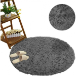 Strado Strado Shaggy Round Carpet 80x80 GreyNight (Dark Gray) uni