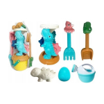 LEAN Toys Sand Toy Set, Grinder, Bucket, Dinosaur Molds