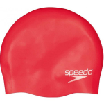 SPEEDO Plain Moulded silicon Jr cap, red