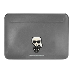 Karl Lagerfeld Saffiano Ikonik Computer Sleeve 16" Silver