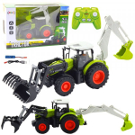 LEAN Toys Agricultural Tractor With Rotating Bucket and Excavator 2in1 Remote Co