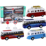 LEAN Toys Campers Buses With Friction Drive 1:87 4 Pieces