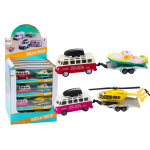 LEAN Toys Off-road car with boat or helicopter, metal drive
