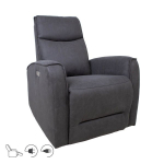 Evelekt Recliner armchair BUSTER with electric mechanism, grey