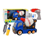 LEAN Toys Cartoon Concrete Mixer Truck For Turning DIY Blue