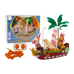 LEAN Toys Roman Ship Romans Lights Sounds Catapult Palm Trees