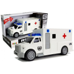 LEAN Toys Auto Ambulance with friction drive white 1:20 with sound
