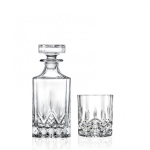 RCR WHISKEY GLASSES AND GARAFE SET 6 PCS. OP