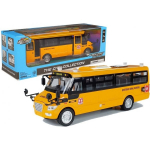 LEAN Toys Metal School Bus with friction drive Die Cast Model