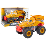 LEAN Toys Off-road Car Dinosaur Friction Drive Dump Truck Orange