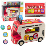 LEAN Toys Interactive Educational Bus Sorter Lights Sounds Red