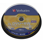 Verbatim DVD+RW 4.7GB Matt Silver Cake Box 10