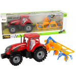 LEAN Toys Red Tractor with Rake Friction Drive