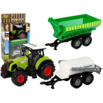 LEAN Toys Set Tractor with Machinery Trailer Tanker LED sounds