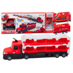 LEAN Toys Lora Tow Truck Race Track 2in1 Lights Sounds Signs Cars Red