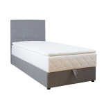 Evelekt Continental bed LEVI 90x200cm, with mattress, grey