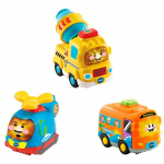 VTech VTech Tut Tut Baby Flitzer - Set of 3 Coach, Helicopter, Concrete Mixe