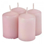 Homea Pillar candles pink 4pcs 6x4x4cm