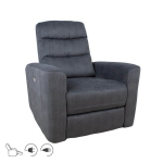 Evelekt Recliner armchair GASTON with electric mechanism, grey velvet