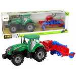 LEAN Toys Tractor With Plough Friction Drive Red