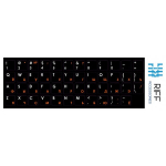 Riff Riff Qwerty наклейки на клавиатуру ENG белые / RU красные