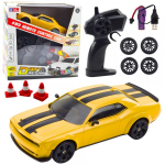 LEAN Toys Drift Sports Car Interchangeable Wheels Remote Controlled RC 4WD Yello