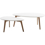 Evelekt Helena 100x50xH40cm / 70x35xH35cm White 2pcs