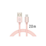 Swissten "Textile Quick Charge 3.1 USB-C 2.0M" Rose Gold